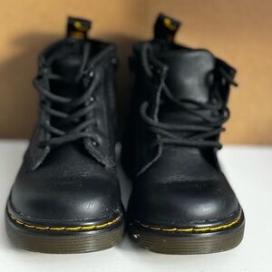 Black Leather Lace-Up Boots